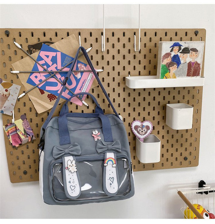 Japanese Bunny Transparent School Backpack