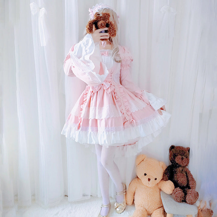 Flower married lolita skirt genuine lolita princess lo skirt lolita full set child secondary maid cos