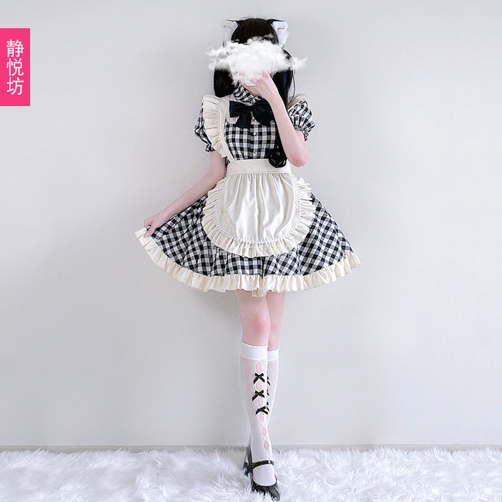 Plaid Lolita Maid Dress