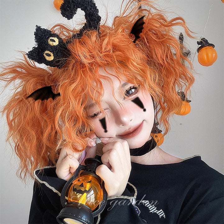 Halloween Pumpkin Witchy Curly Wig