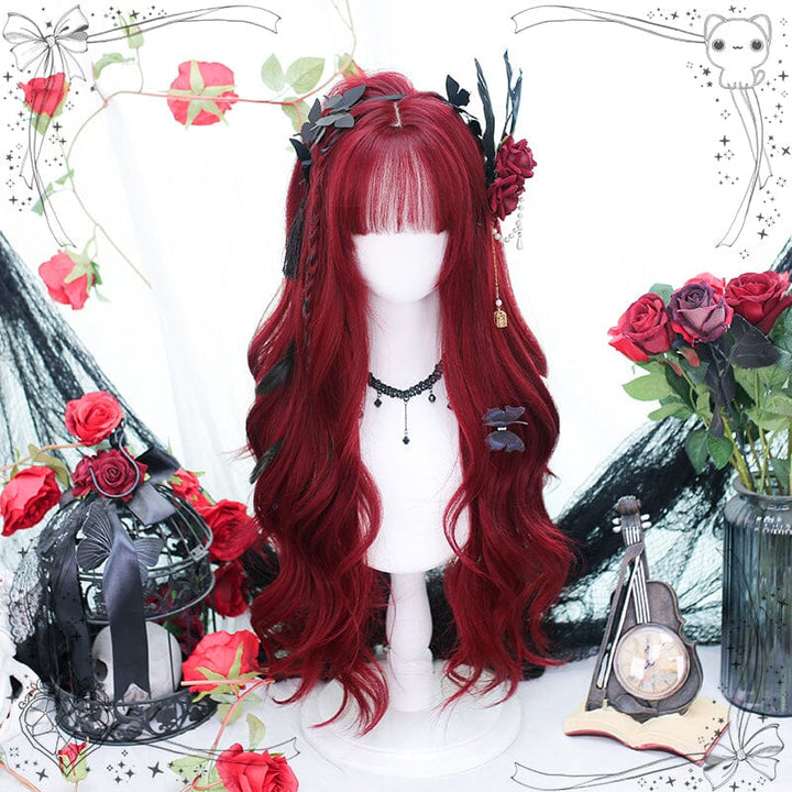 Lolita Bloody Red Wavy Long Wig SD02282