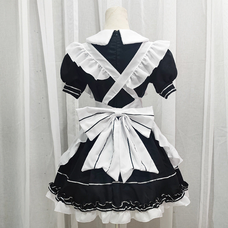 Stripes Ruffle Maid Dress