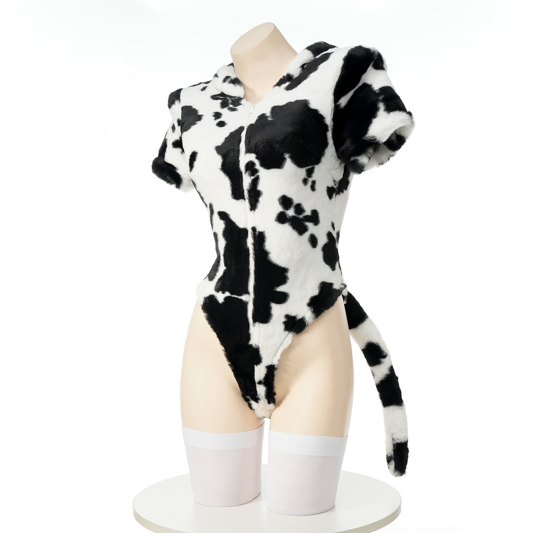 Sexy Cow Bodysuit Hoodie Pajama