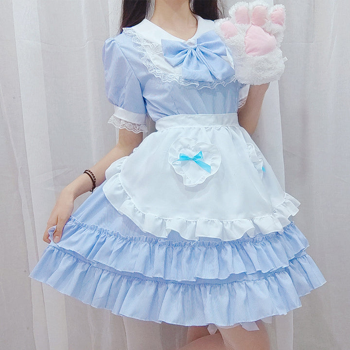Blue Lolita Ruffle Maid Dress
