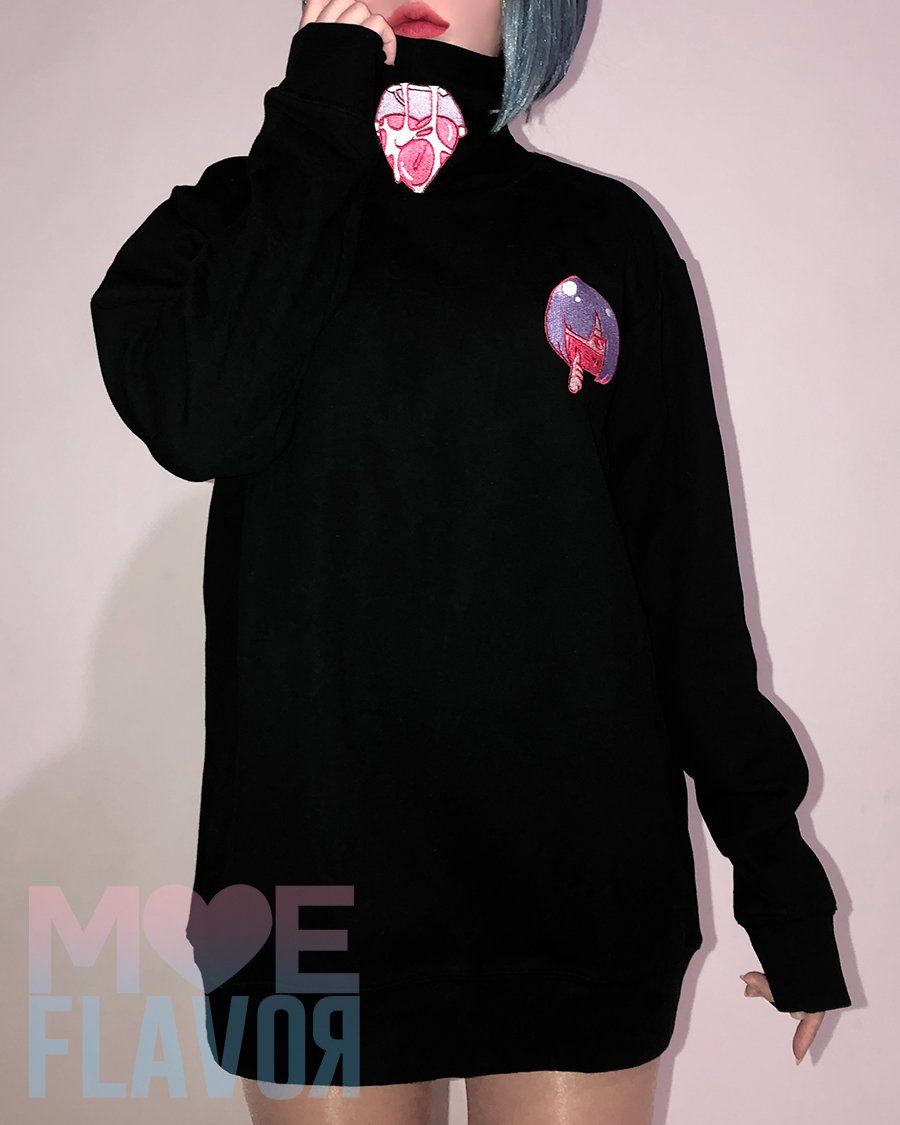 SALE Ahegao Drooling Turtle Neck Sweater MF01185 - SYNDROME - Cute Kawaii Harajuku Street Fashion Store