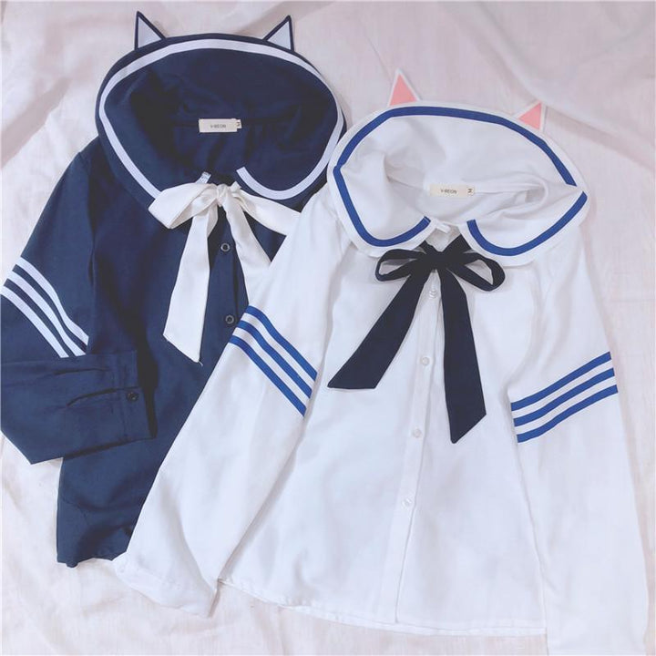 Neko Sailor Blouse SD00951 - SYNDROME - Cute Kawaii Harajuku Street Fashion Store