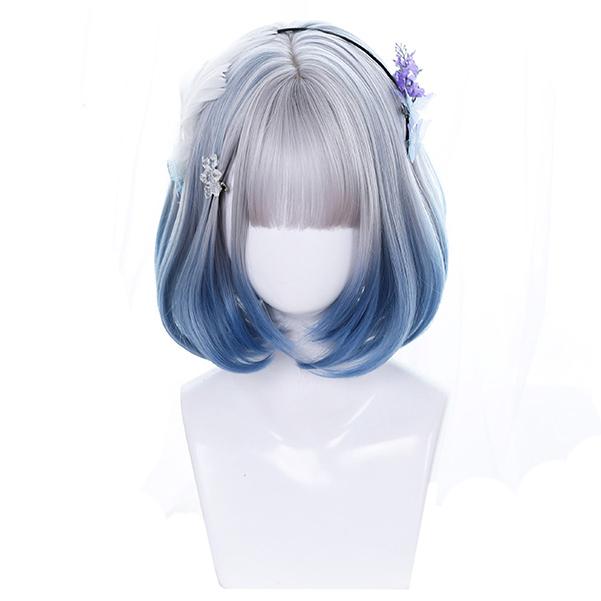 Angel Blue Silver Short Wig SD00432