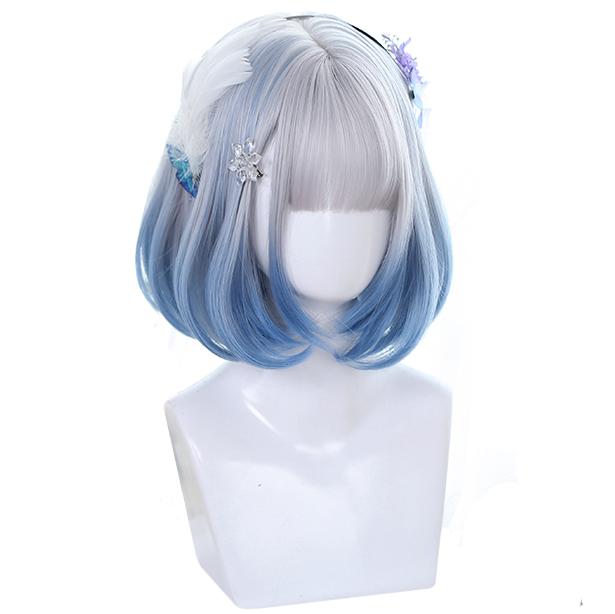 Silver and outlet blue wig