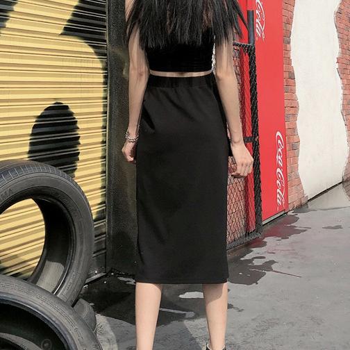 Black Long Punk Skirt SD00415