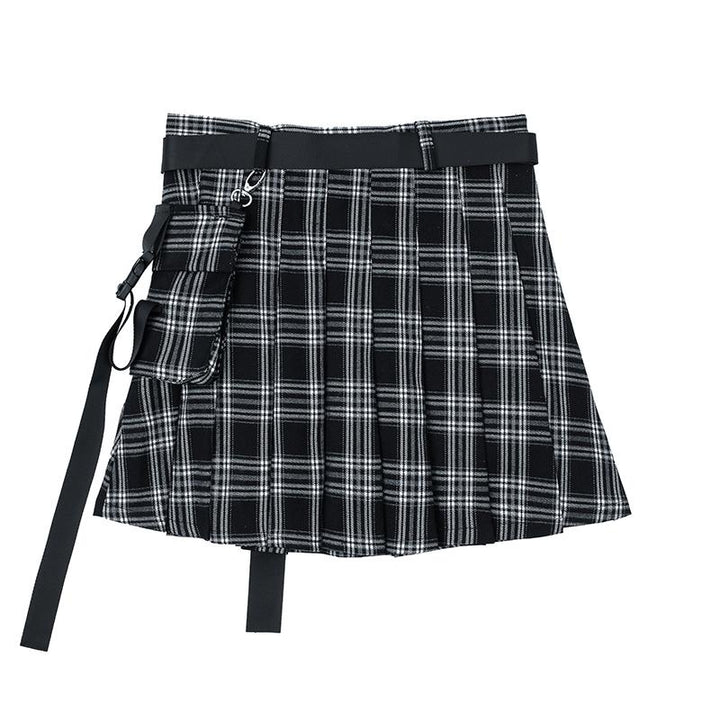 Black Retro Pleated Punk Skirt