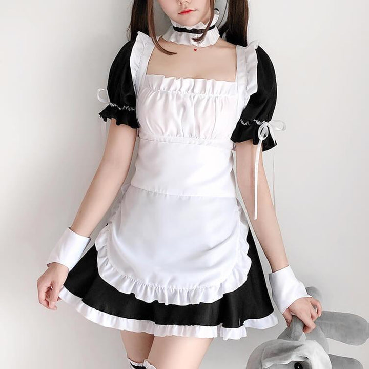 Black White Café Maid Dress SD01334