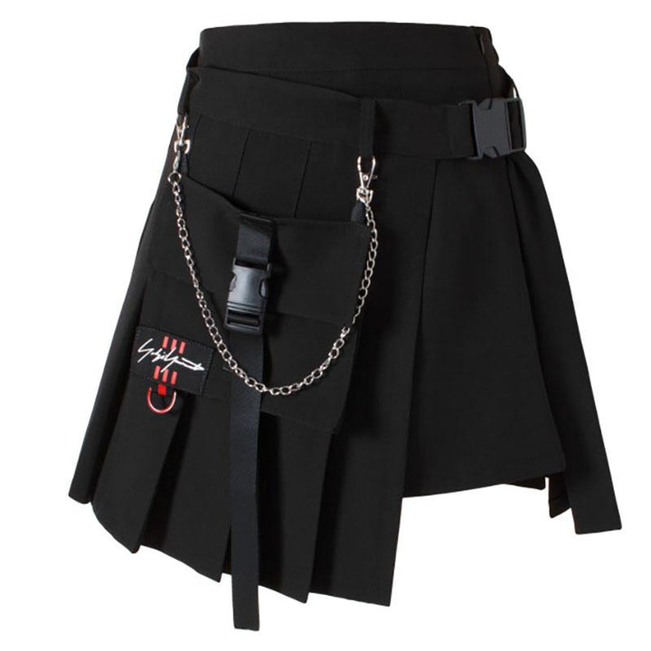 Black Grey Plaid Pleated Open Skirt SD00648 - SYNDROME - Cute Kawaii Harajuku Street Fashion Store
