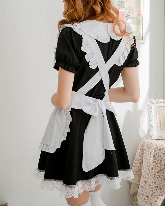 Black and White Open Chest Maid Dress SD00361 - SYNDROME - Cute Kawaii Harajuku Street Fashion Store
