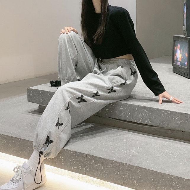 Grey discount butterfly sweatpants