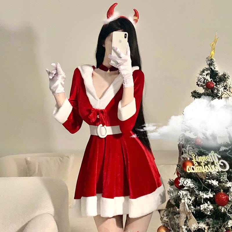 Christmas Bunny Velvet Dress SD02150