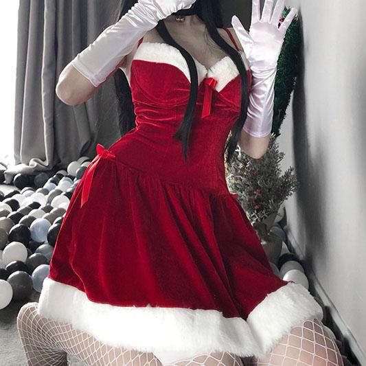 Christmas Red Velvet Dress SD00940