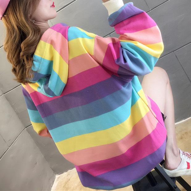 Colorful Rainbow Long Sweater SD00515