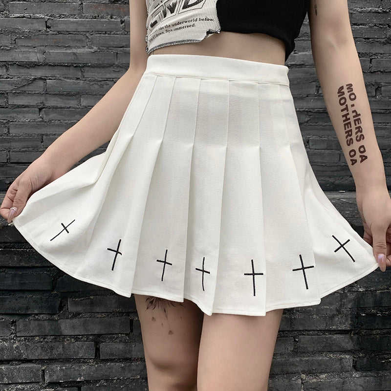 Cross Pleated Grunge Skirt SD01799