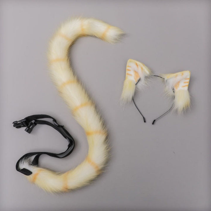 Furry Stripes Cat Ears Headband/Tails SD02065