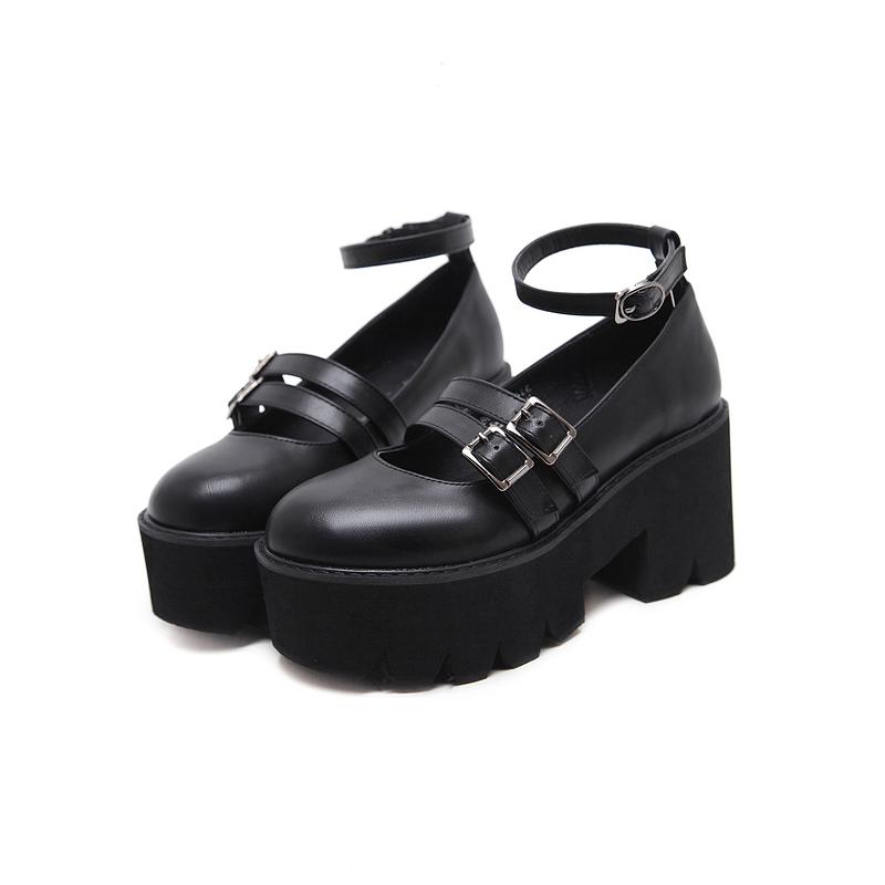 Harajuku Black Strap Shoes SD00513