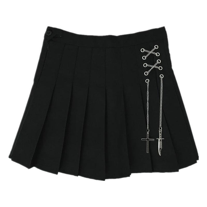 Harajuku Punk Cross Chain Pleated Skirt SD01166