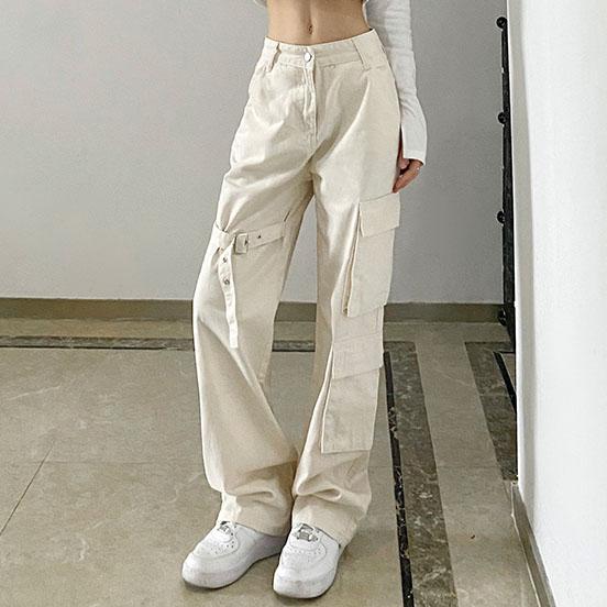 Japanese Fashion High Waist Pocket Strap Pants – SYNDROME - Cute Kawaii ...