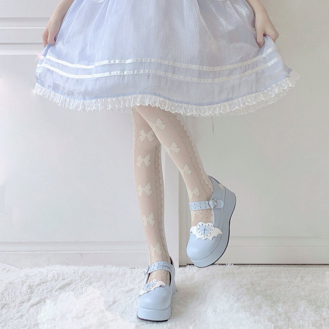 Lolita Bat Heart Platform Shoes SD00383 - SYNDROME - Cute Kawaii Harajuku Street Fashion Store