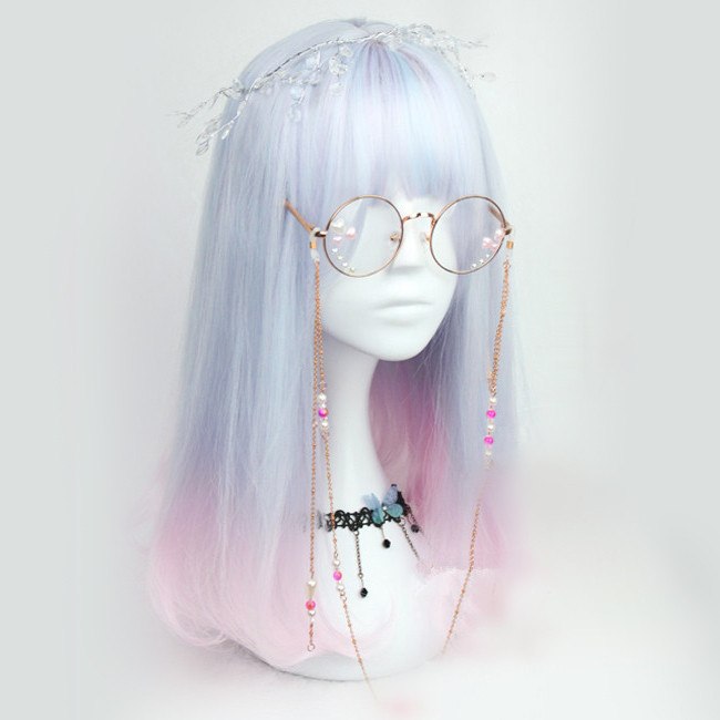 Pastel Blue and Pink Mixed Short Wig SD00438 - SYNDROME - Cute Kawaii Harajuku Street Fashion Store