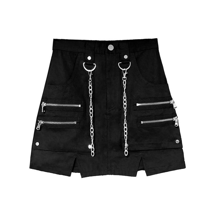 Metal Black High Waist skirt SD00608