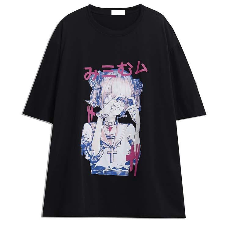Japanese Black White My Lover Harajuku Girl T-shirt SD00829