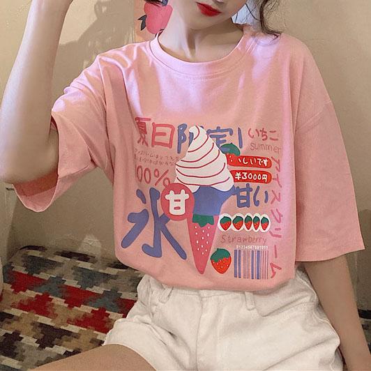 Strawberry Ice Cream T-shirt SD00194 - SYNDROME - Cute Kawaii Harajuku Street Fashion Store