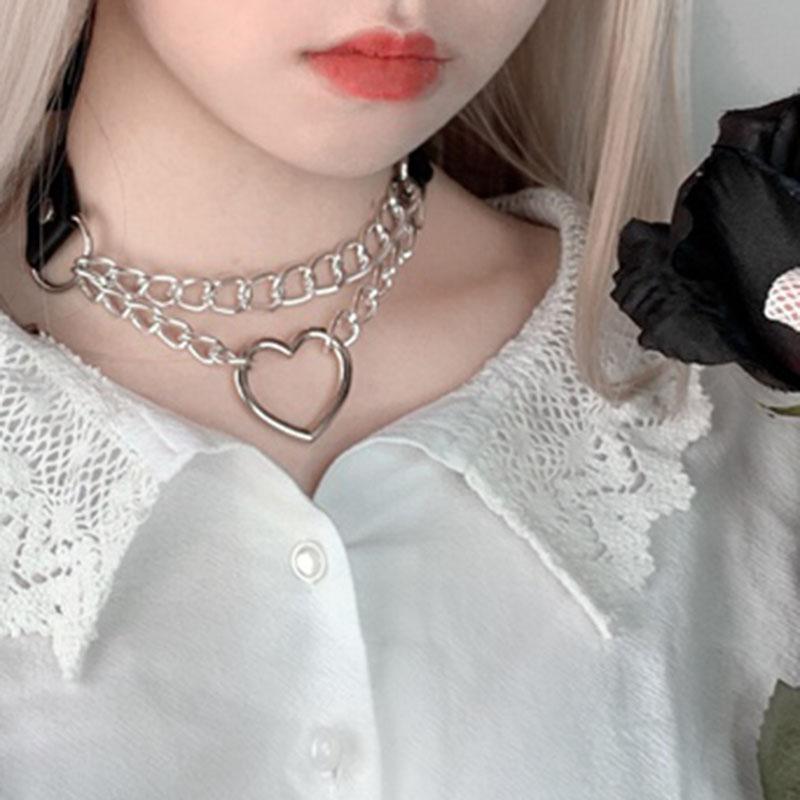 Heart Shape Chained Collar SD01273 - SYNDROME - Cute Kawaii Harajuku Street Fashion Store