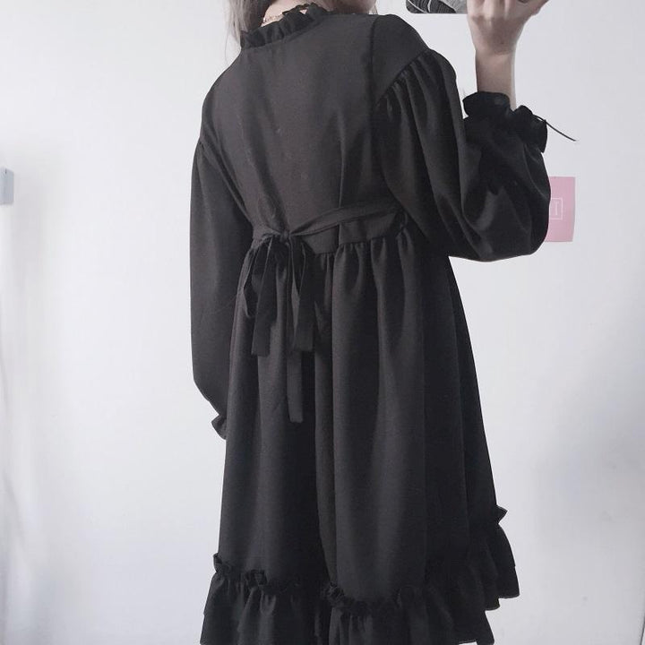 Lolita Ruffle Moon Black Dress SD00818 - SYNDROME - Cute Kawaii Harajuku Street Fashion Store