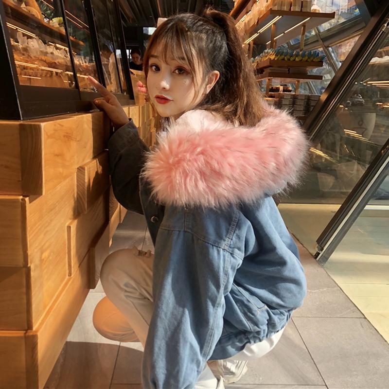 Fluffy Candy Fur Hoodie Denim Jacket SD00409 - SYNDROME - Cute Kawaii Harajuku Street Fashion Store
