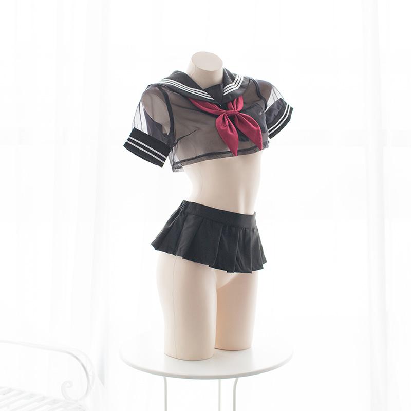Black Transparent Sheer Short School Uniform SD00499 - SYNDROME - Cute Kawaii Harajuku Street Fashion Store