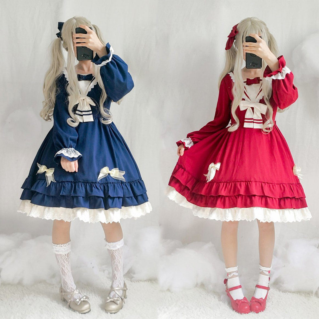 Lolita Bow Ruffle Skirt Dress SD00526 - SYNDROME - Cute Kawaii Harajuku Street Fashion Store
