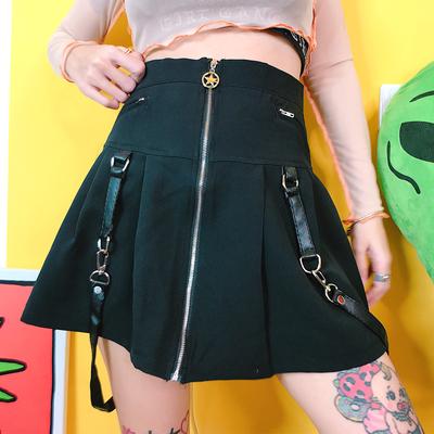 Star Pendant Zipper Pocket Plaid Skirt SD00458 - SYNDROME - Cute Kawaii Harajuku Street Fashion Store