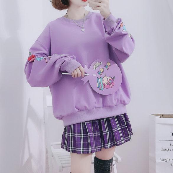 Sweets Printed Loose Sleeve Sweater SD00294 - SYNDROME - Cute Kawaii Harajuku Street Fashion Store