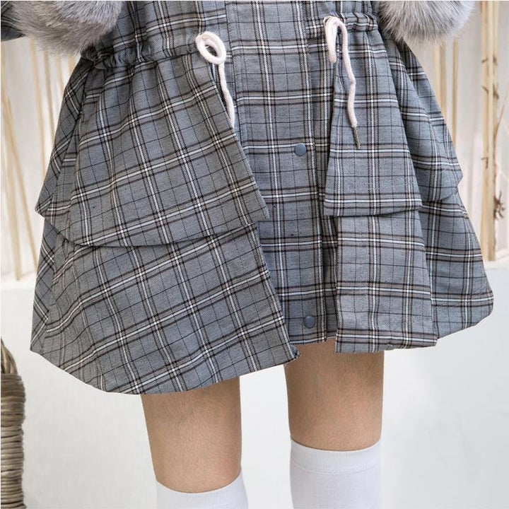 Pleated Shoulder-less Fur Balls Coat SD00725 - SYNDROME - Cute Kawaii Harajuku Street Fashion Store