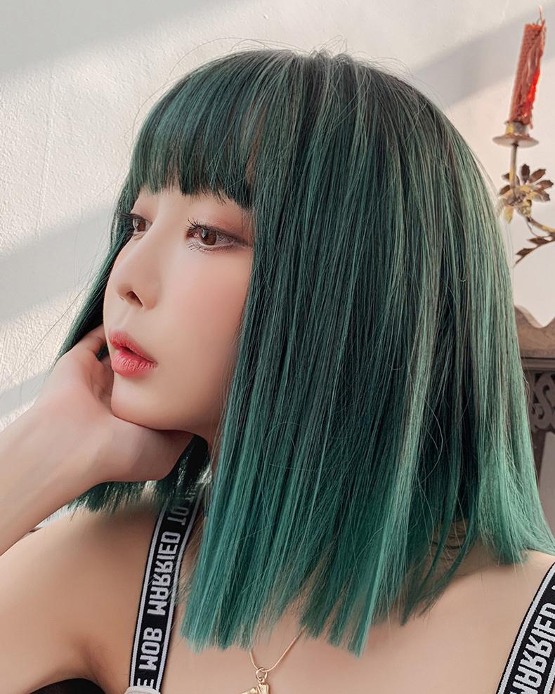 Green Gradient Short Wig SD02454 - SYNDROME - Cute Kawaii Harajuku Street Fashion Store