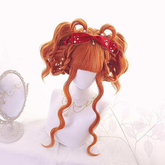 Orange Long Curly Wig SD00402