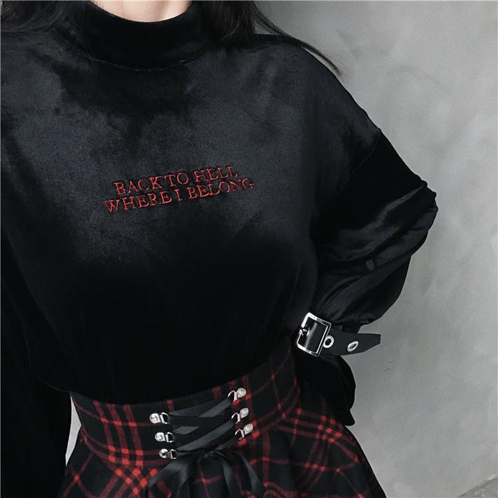 Back To Hell Where I Belong Sweater SD00454 - SYNDROME - Cute Kawaii Harajuku Street Fashion Store