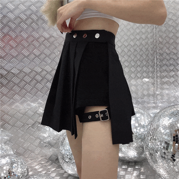 Black K-pop Pleated Skirt SD00937 - SYNDROME - Cute Kawaii Harajuku Street Fashion Store