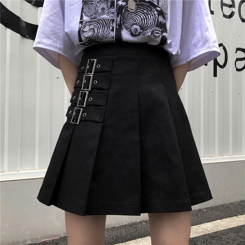 Pleated 4 Strap High Waist Skirt SD01723 - SYNDROME - Cute Kawaii Harajuku Street Fashion Store