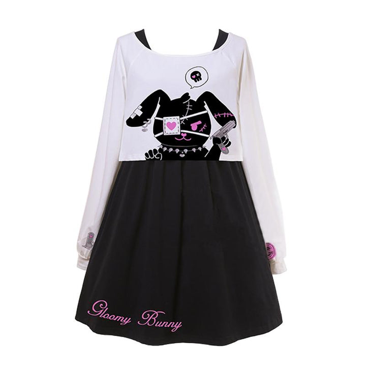 Bunny Eye patch Skirt Sweater Set SD00740 - SYNDROME - Cute Kawaii Harajuku Street Fashion Store