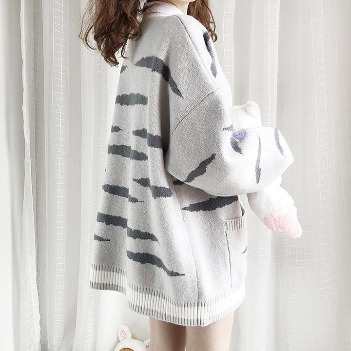Striped Neko Cardigan SD01742 - SYNDROME - Cute Kawaii Harajuku Street Fashion Store