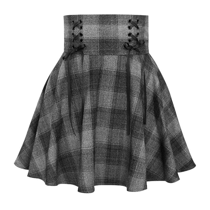 Velvet Witch Face Sweater Plaid Grey Skirt Set SD00341 - SYNDROME - Cute Kawaii Harajuku Street Fashion Store