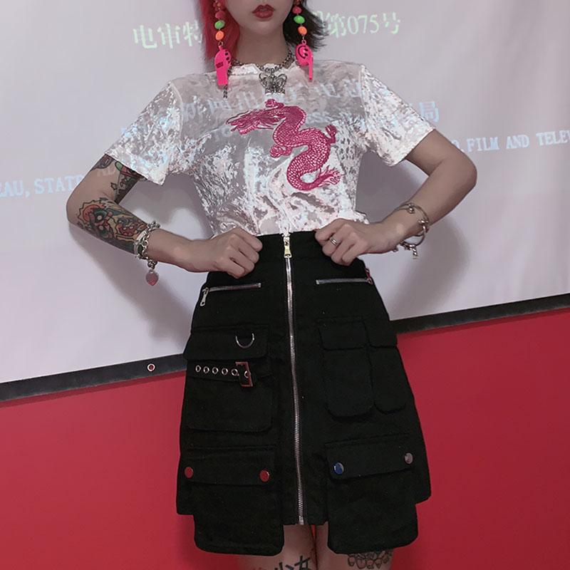 High Waist Pocket Skirt SD01189 - SYNDROME - Cute Kawaii Harajuku Street Fashion Store