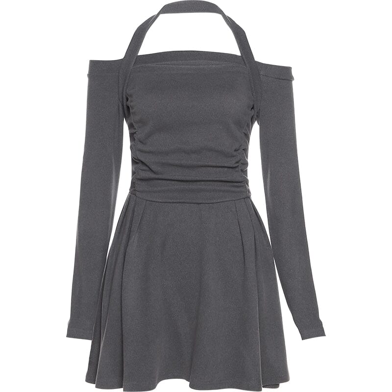 Retro Grey Slim Strap Dress SD02071