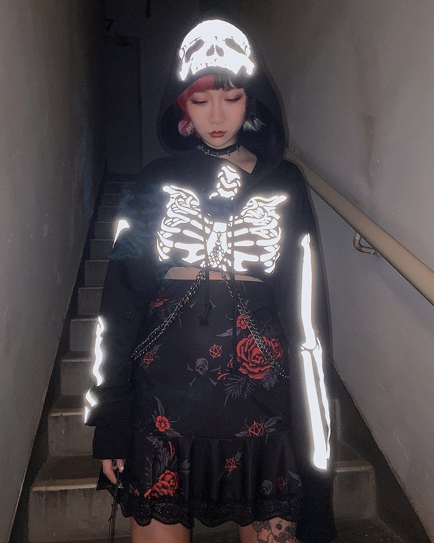 Reflective Skeleton Shirt SD01388 - SYNDROME - Cute Kawaii Harajuku Street Fashion Store